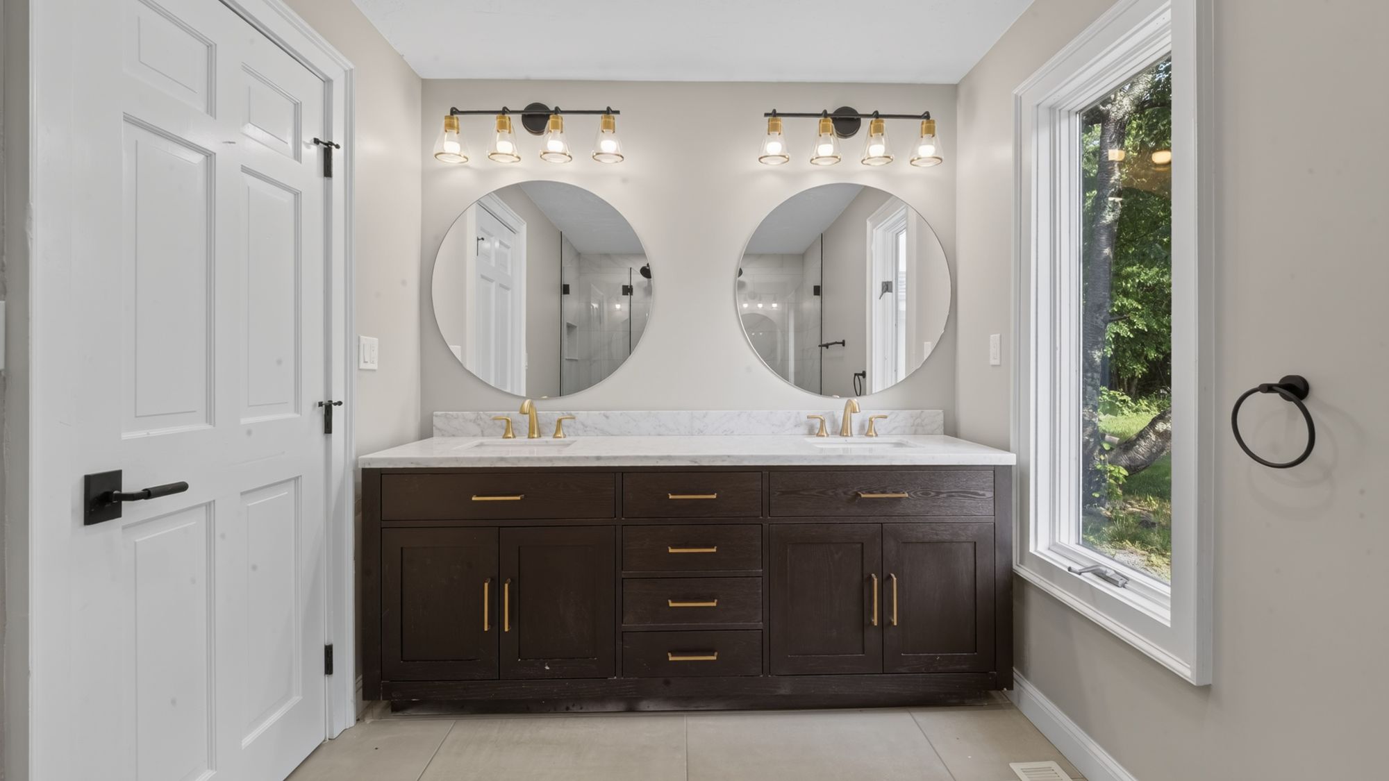 Primary bathroom with double vanity