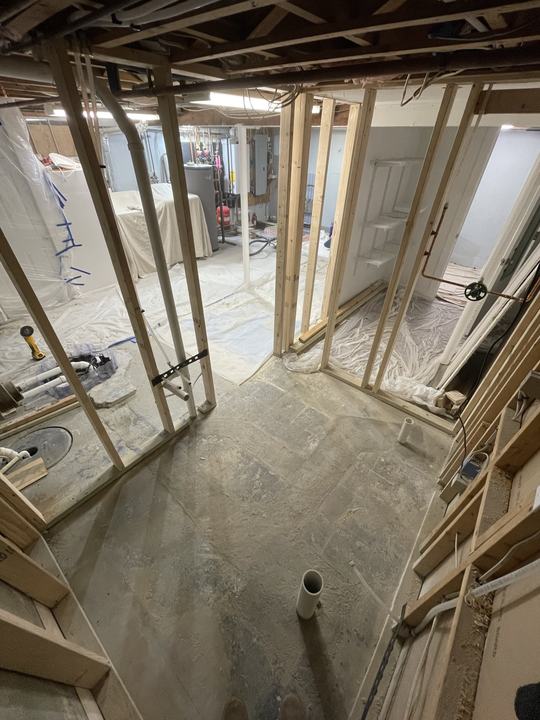 Framing the new bathroom