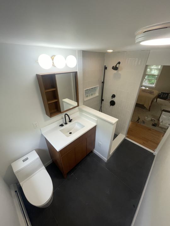 The finished bathroom, built to match the design